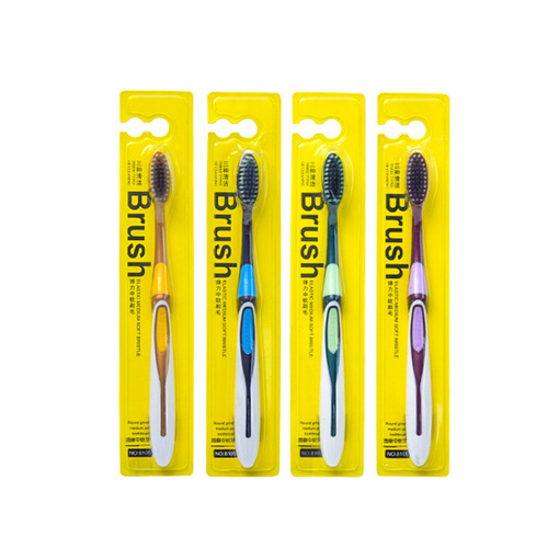 Toothbrush adult individually packaged toothbrush filament soft high-density bamboo charcoal hair children's family size unisex