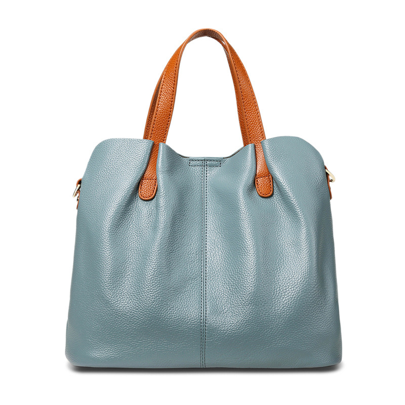 First Layer Cowhide Leather Tote Mother's Bag - Thumbnail 6