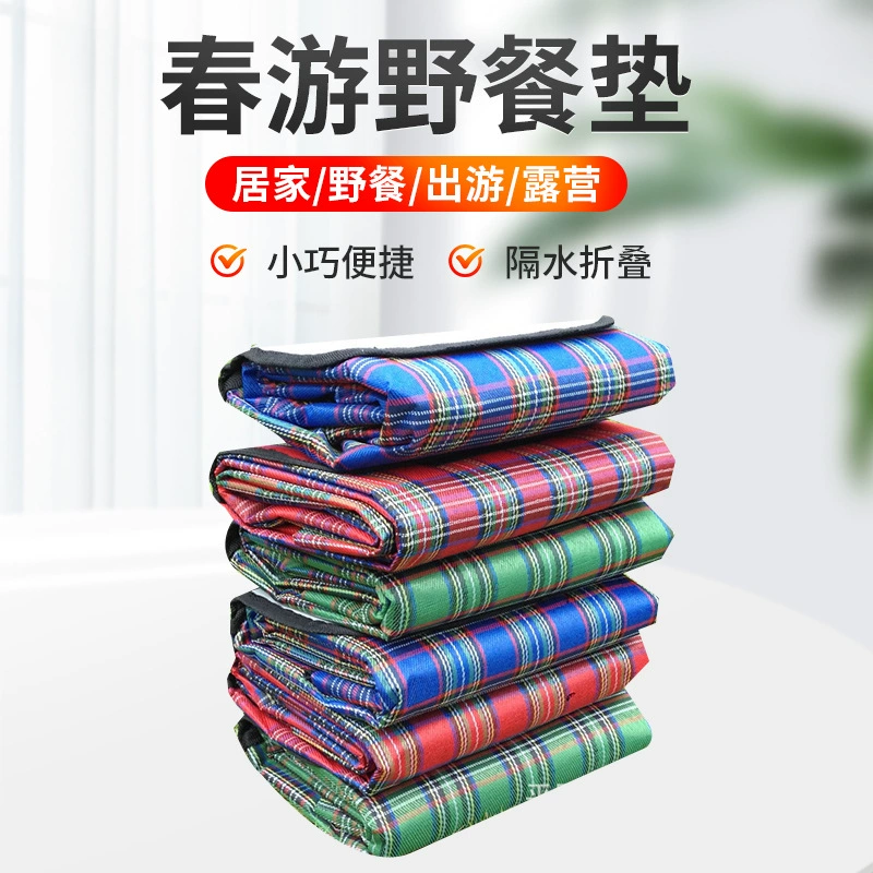 Заводская поставка Складной коврик для пикника Акриловый клетчатый коврик Влагостойкая Водонепроницаемая Подушка Повседневный открытый пляжный коврик