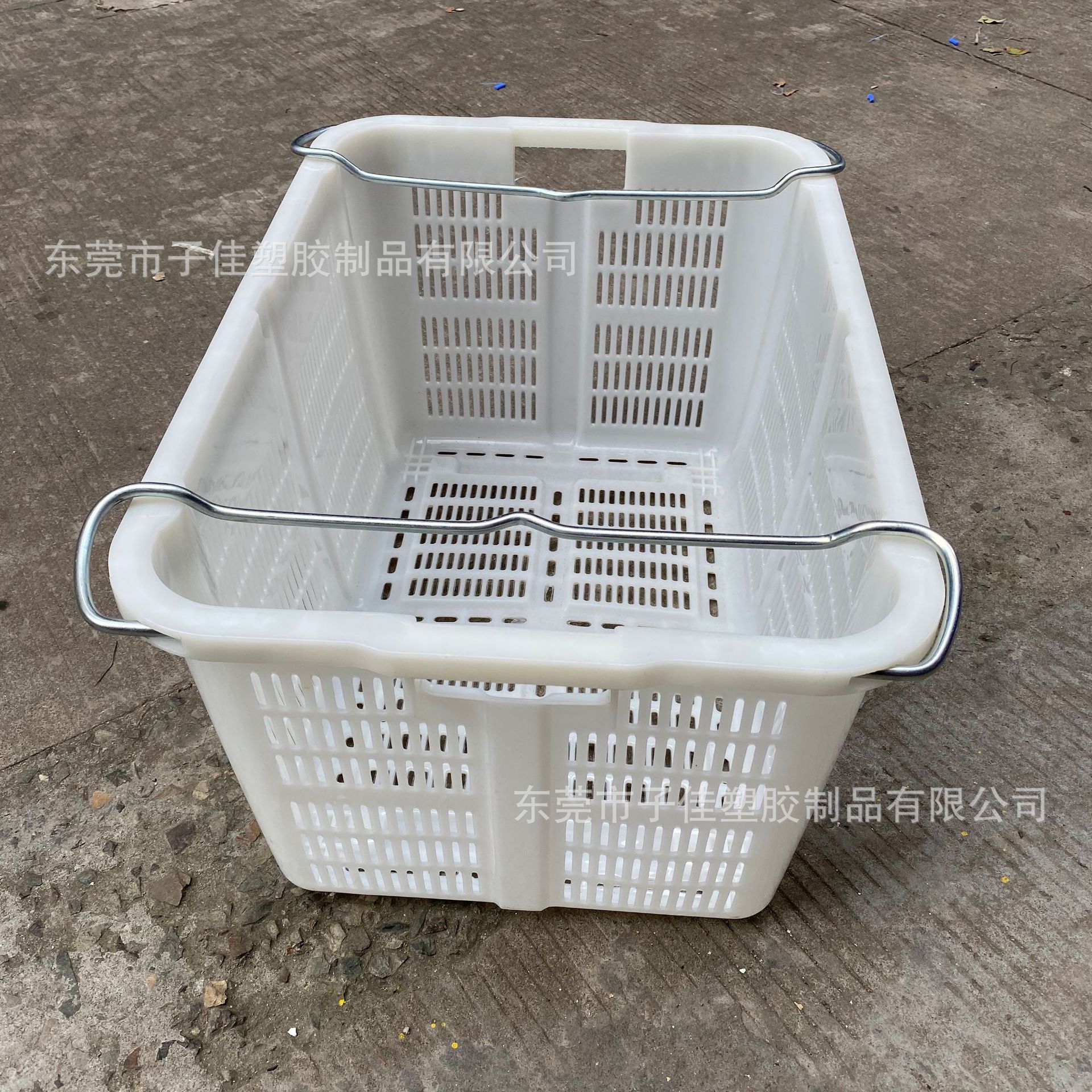 现货供应白色 蓝色加厚塑胶周转萝 铁耳果蔬框 批发