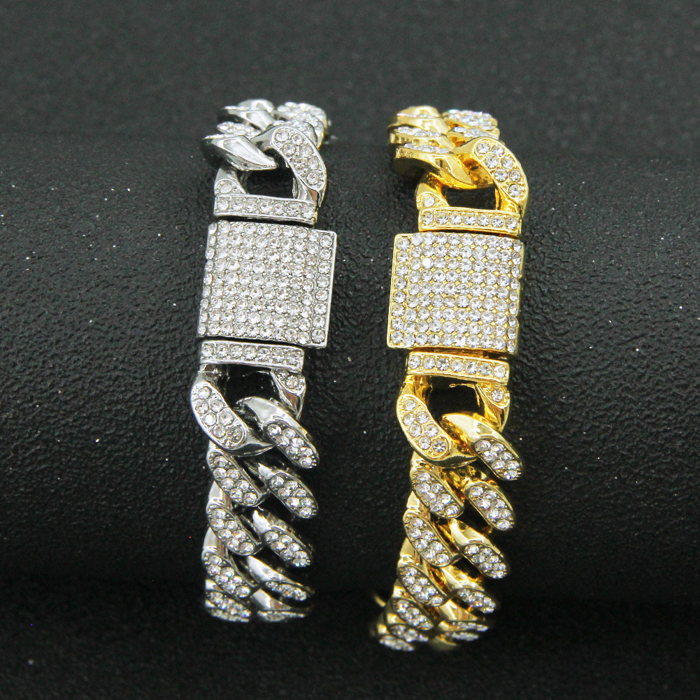 60g Weight Bracelets Classification Hip-Hop Geometric Alloy Diamond Men'S Bracelets Men Chain Bracelets