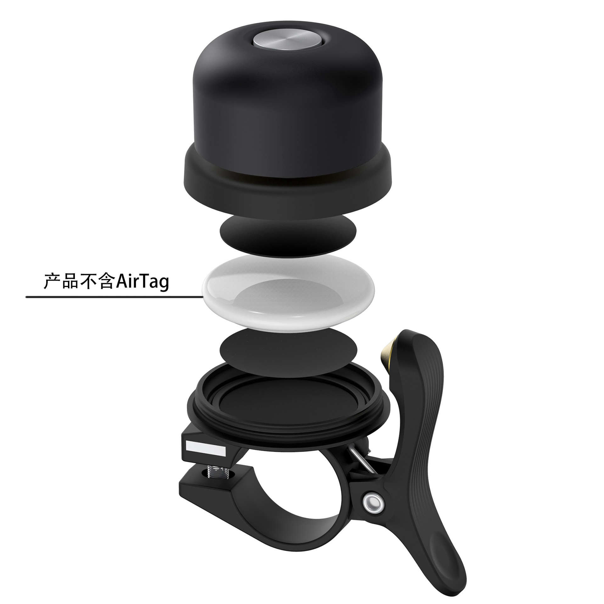 Campana de bicicleta AirTag oculto dispositivo anti-perdido soporte antirrobo Apple posicionamiento de seguimiento anti-perdido Protección coche Bell image 5