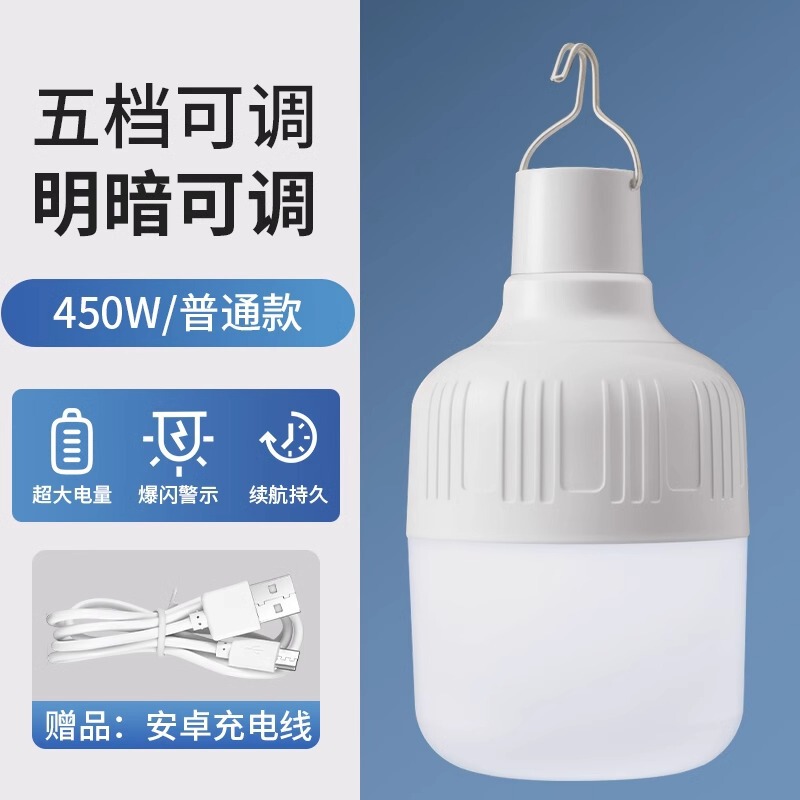 LED充电灯泡家用移动式夜市摆摊地摊照明超长续航应急户外露营灯|undefined
