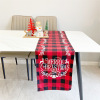 Christmas red black grid table flag Christmas table cloth Christmas tree elk pattern coffee table lid dining table decoration