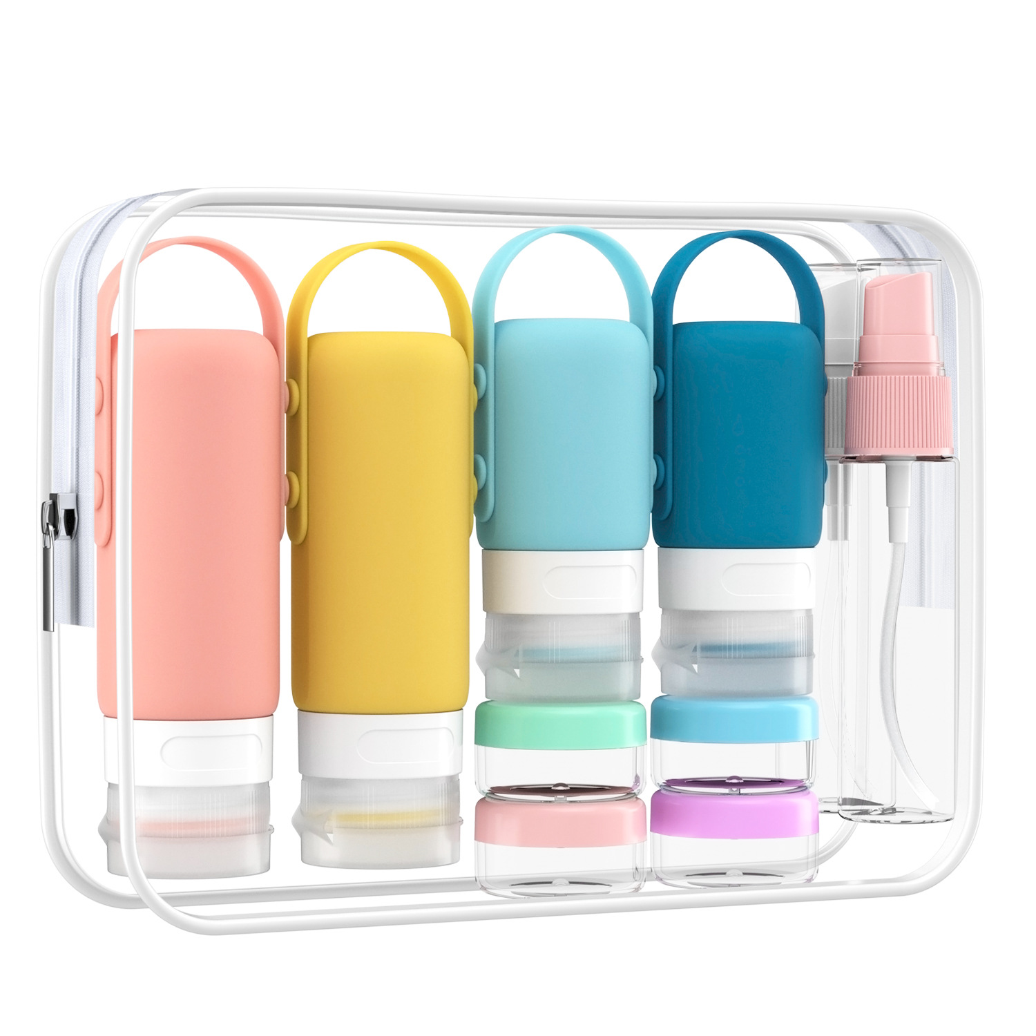 挂孔可挂硅胶洗手液分装瓶化妆品旅行分装瓶套装消毒液便携收纳瓶