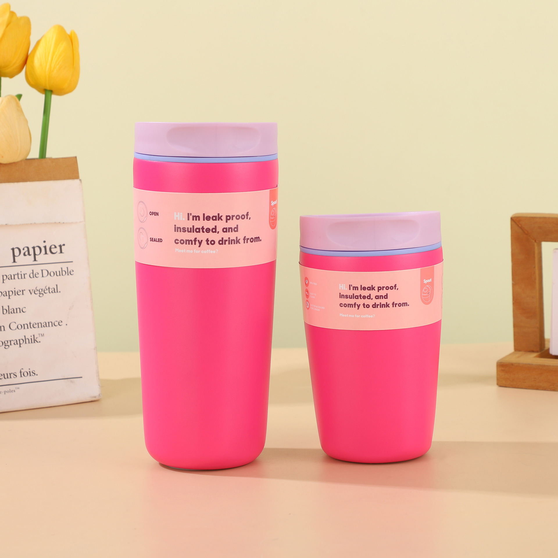 Nuevo Amazon owala la misma taza de café 304 taza de acero inoxidable taza de agua portátil para niñas de oficina
