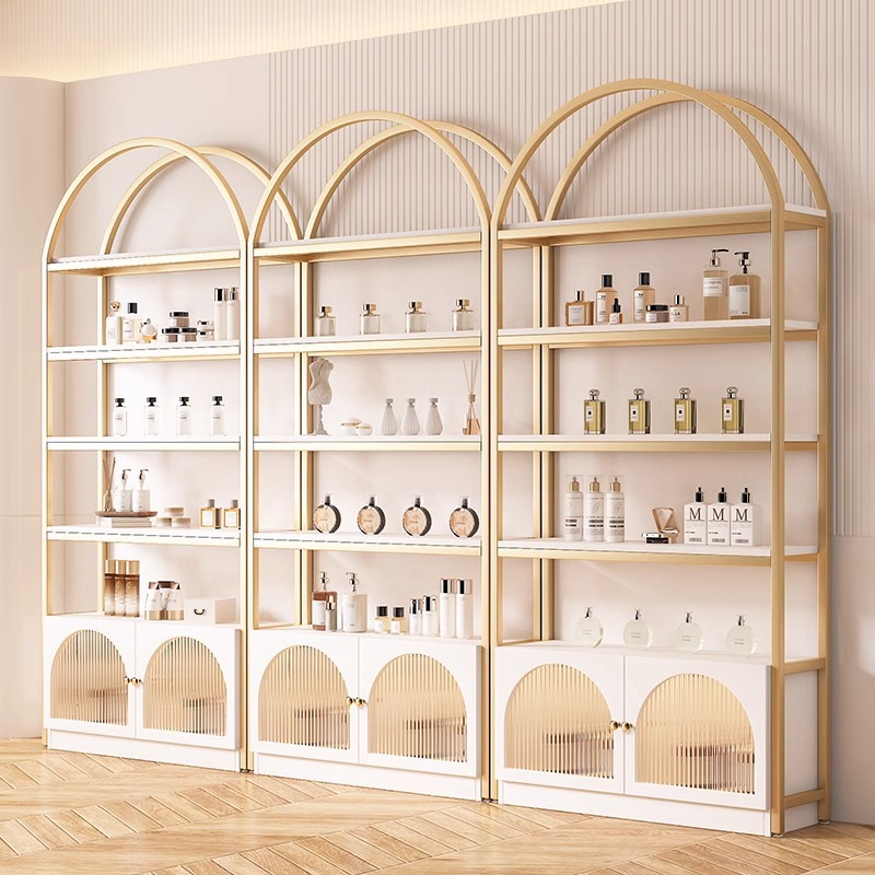 化妆品展示柜产品美容院美甲陈列柜子样品玻璃置物货架多层护肤品