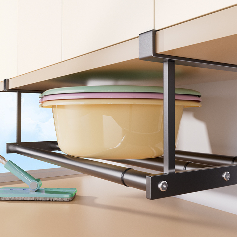 Retractable Washbasin Storage Shelf, Layered Footbath under Bathroom Cabinet, Hanging Storage Rack, Various Artifacts