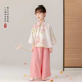 汉服女童春秋宝宝2025新款新中式套装国风中式古装儿童两件套唐装