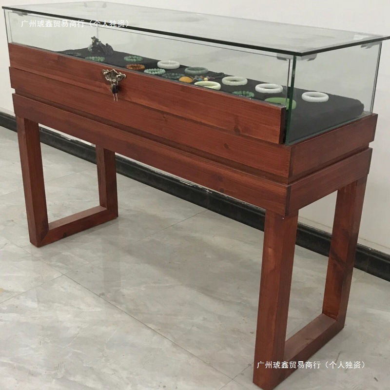 实木珠宝透明饰品展柜文玩商用玉器玉石翡翠博物馆玻璃展示柜柜子