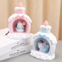 创意发光卡通公仔马车小夜灯树脂摆件少女心节日礼物桌面台灯批发