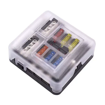 Car Fuse Box with Negative Terminal, Plug-In Screw Type, Multi-Way Fuse Box, Led Indicator Light, Boat and Car Accessories (Power supply, ignition system accessories) - 6-way-with-negative-pole