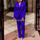 2021 Amazon AliExpress new high waist solid color small suit long sleeve pants suit temperament commuter suit