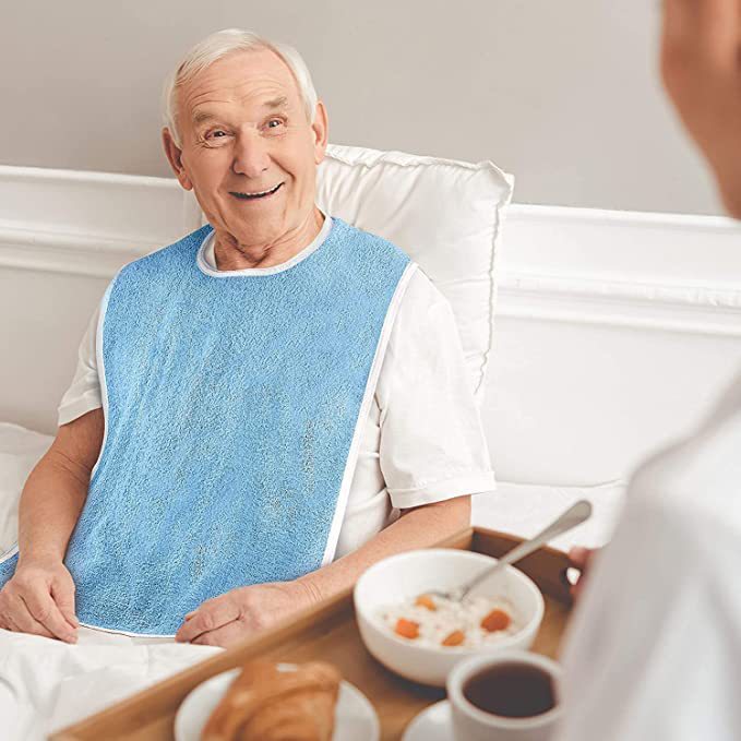 Toalla de saliva multiusos antiincrustante para ancianos, babero para hemiplejía