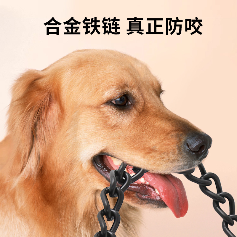 Cadena de perro de acero inoxidable Cuerda de tracción Cadena de hierro anti-mordedura Golden Retriever Cuerda de perro mediano y grande Cuerda de tracción de perro al por mayor