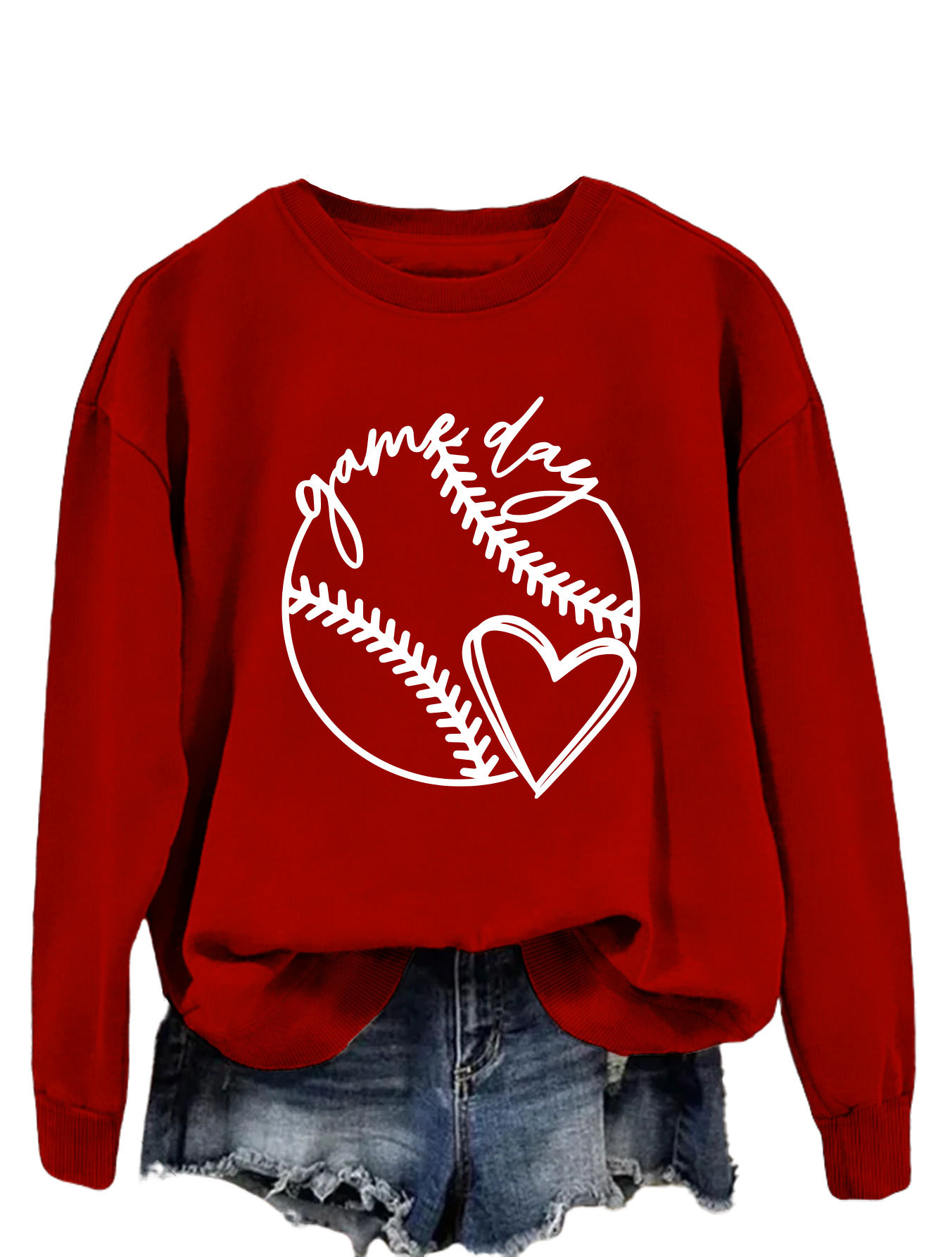 Big red sweatshirt (white font)
