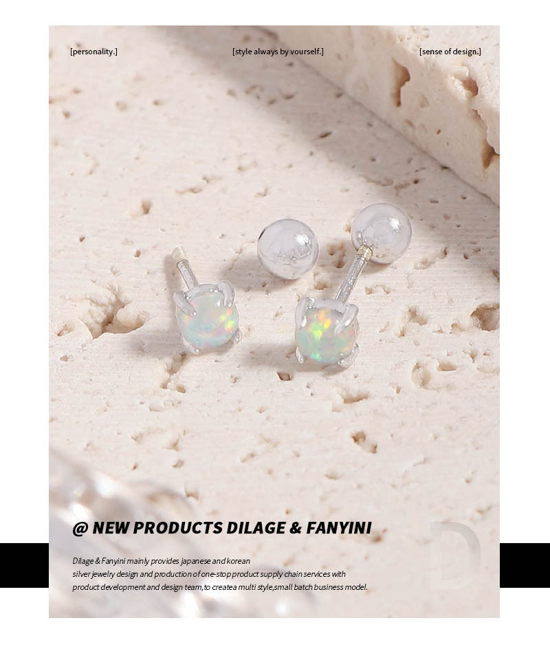 Fashion Geometric Sterling Silver Plating Zircon Ear Studs 1 Pair