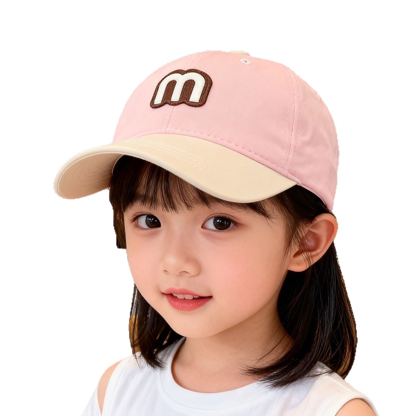 Lässiger Sonnenhut für Kinder (UPF 50+) – ideal für Jungen von 1–3 Jahren – Koreanisches Farbblockdesign, niedliche Baseballkappe mit Buchstabenmotiv, neuer Frühlings-/Sommer-Stil, Entenschnabelkappe für Mädchen_voghion.com