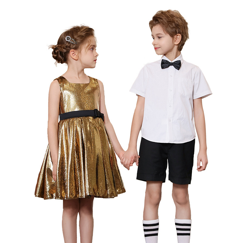 Uniforme de actuación del coro infantil del Día del Niño Uniforme de actuación para niños y niñas Jardín de infancia Escuela primaria y secundaria Vestido de recitación de poesía