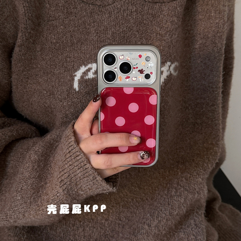 Shell Kpp Playful Polka Dot Cute Red Mushroom Ins15 Suitable for 17Pro Apple 17Promax Mobile Phone Case I Shell Kpp Playful Polka Dot Cute Red Mushroom Ins15 Suitable for 17Pro Apple 17Promax Mobile Phone Case I