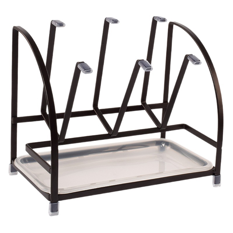 Factory Direct Supply Spot Wholesale Square Steel Six-Cup Rack Drain Rack Household Upside-Down Storage Glass Cup Rack Desktop Storage