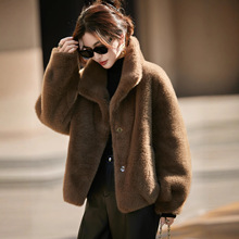 秋冬新款高端时尚立领加厚皮草外套女仿水貂绒宽松超保暖气质大衣