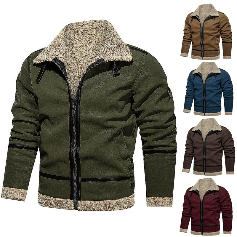 Трансграничный Горячий заказ 2022 г. Новый толстое шерстяное мужское пальто Amazon, длинное пальто из искусственной кожи, бархат, японская и Корейская Повседневная