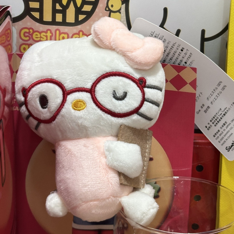 黑色草帽kitty帽宝宝挂件爱心扣公仔玩偶可爱赫本风挂饰钥匙扣|undefined