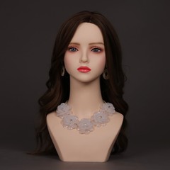 cos ヘアウィッグモデルヘッドダブルショルダーディスプレイウィッグヘッドモデル PVC 素材写真ライブブロードキャストダミーヘッドモデル