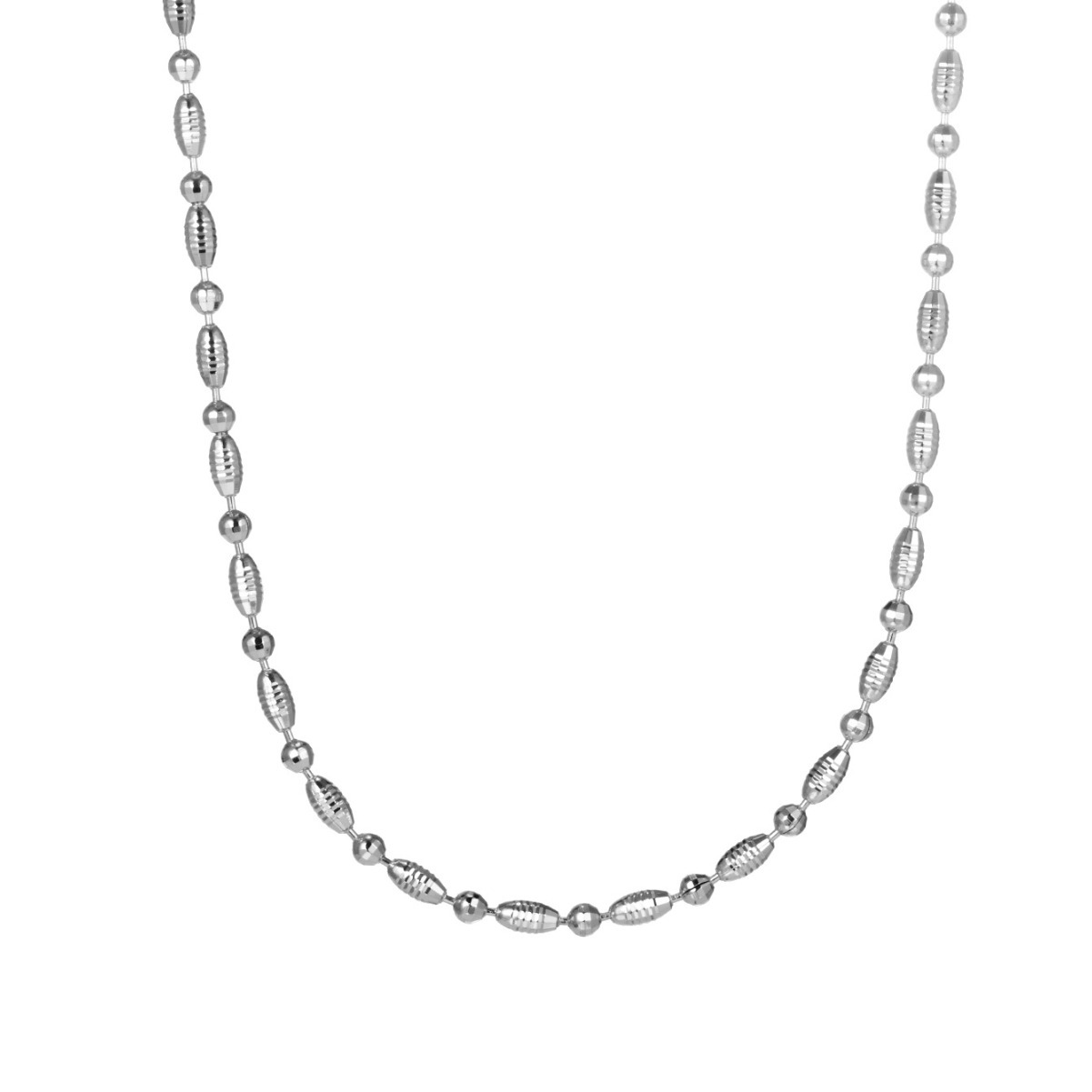 Joyería Xuping aleación japonesa y coreana galvanizada collar de cuentas ovales de arroz simple cadena cadena de oliva cadena de mujer