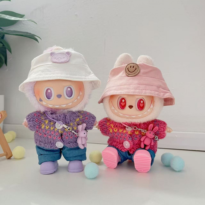 labubu娃衣拉布布衣服马卡龙紫色粉色毛衣针织衫多样搭配|undefined