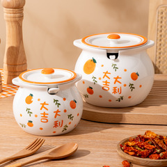 大吉イタリア陶磁器豚油缶家庭用高温唐辛子油缶肉油缶台所調味料缶豚油入れ