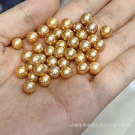 6-7mm天然淡水珍珠正圆基本无暇优化色金珠无孔裸珠随机发不挑