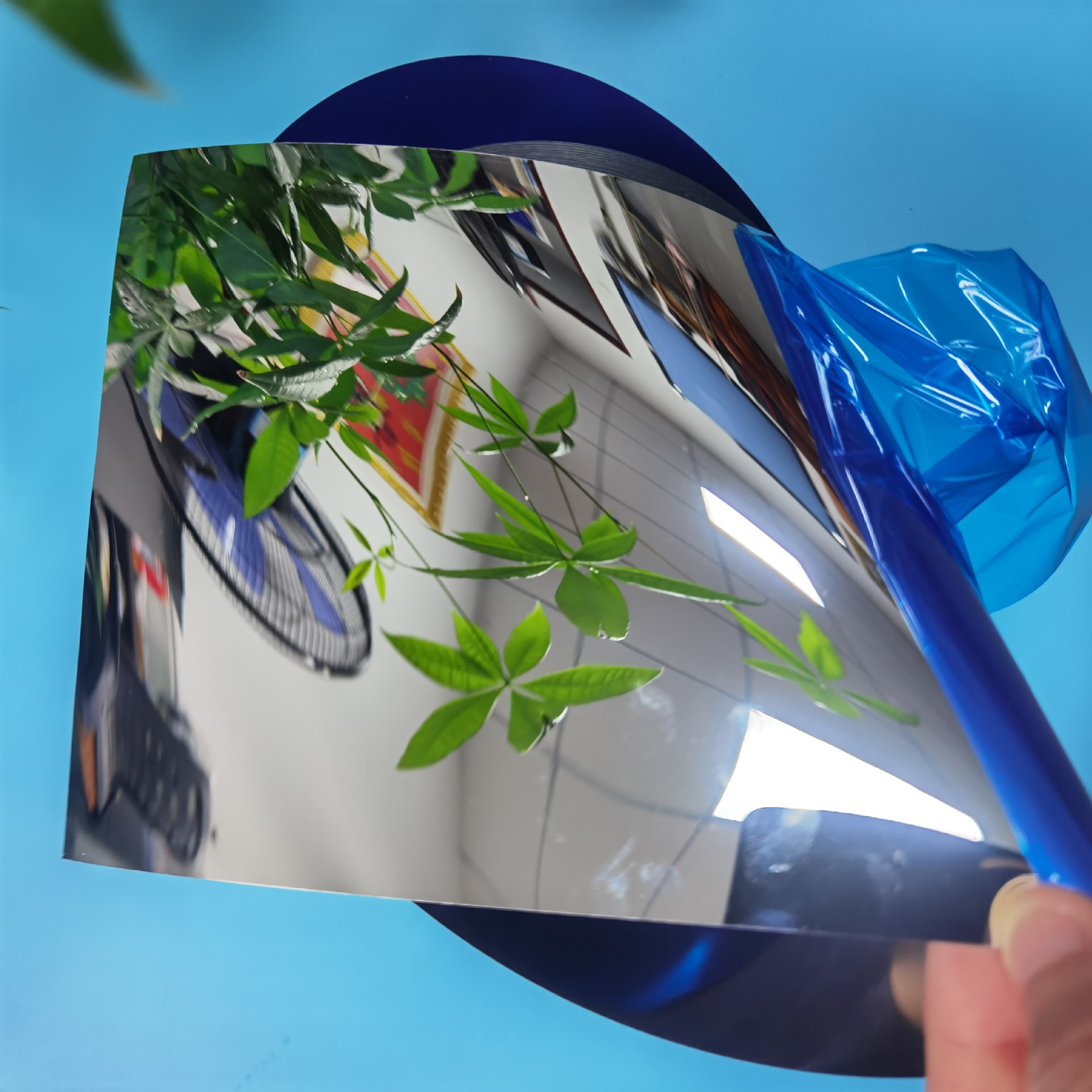 供应PET软镜子 单双面䨱膜PET镜 一面背胶一面䨱膜不碎PET镜片