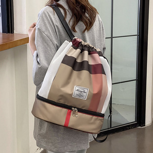 Multifunctional Travel Bag Large Capacity Sports Backpack Backpack Women's Waterproof Drawstring Swimming Dry and Wet Separation Fitness Bag