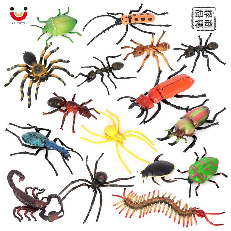 Simulation insect animal model Tencel beetle shield bug Ant Spider centipede scorpion plastic toy children's cognition