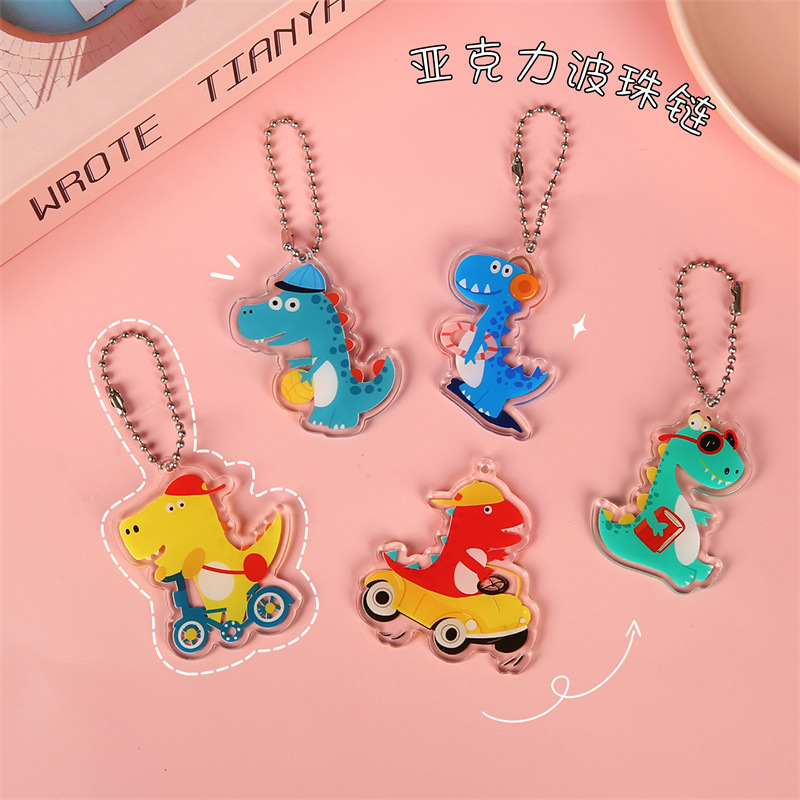 Double-Sided Dinosaur Keychain, Cute Cartoon Acrylic Pendant, Custom School Bag Pendant, Key Chain Accessories, Trinkets