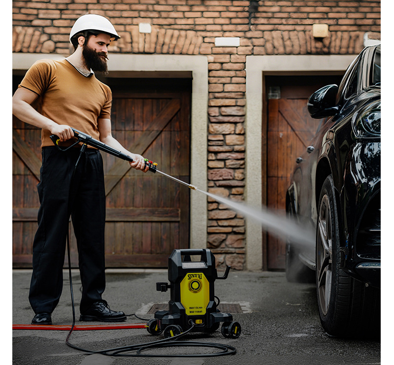 Shenkai High-Pressure Cleaning Machine, Household Car Washing Machine, 220V, Four-Wheel Portable Model, 1800W, Small Batch Minimum Order