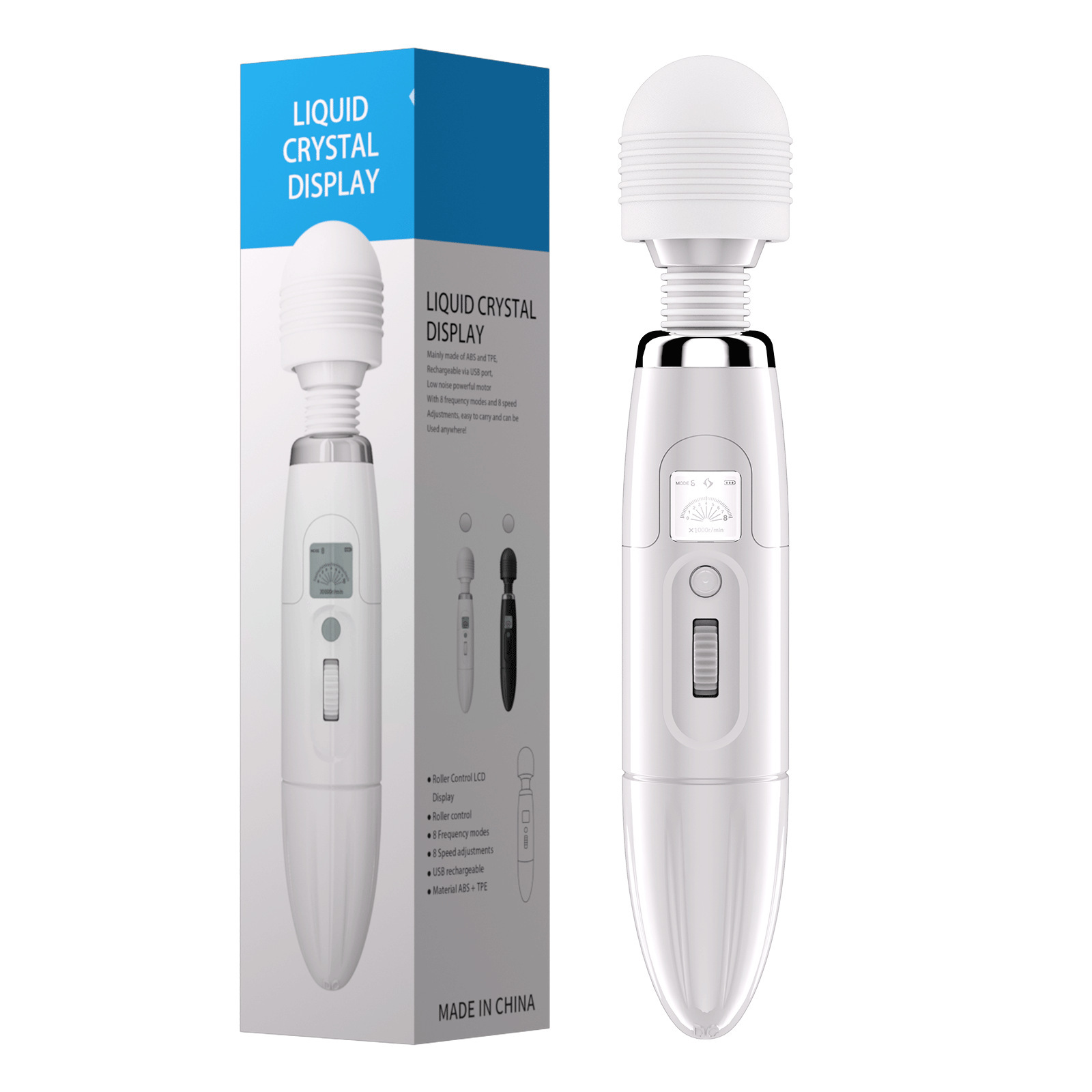 Aurora 8-Speed 9-Frequency Heating AV Wand Vibrator, Rotating Clitoral Massager, Button Control — detail image 26