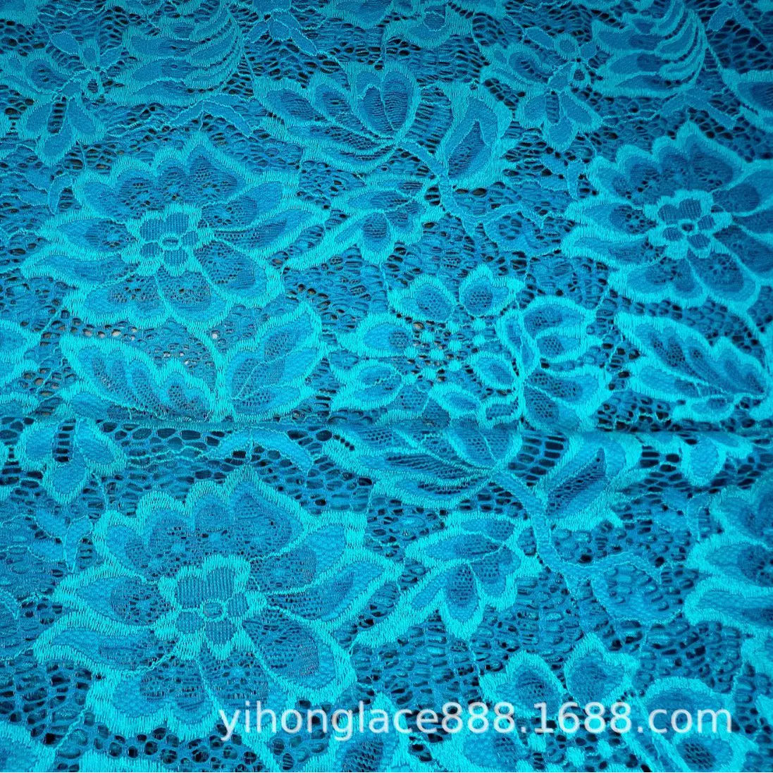 工厂直销柔软贴肤锦氨高弹力蕾丝面料女装连衣裙压纱蕾丝布料