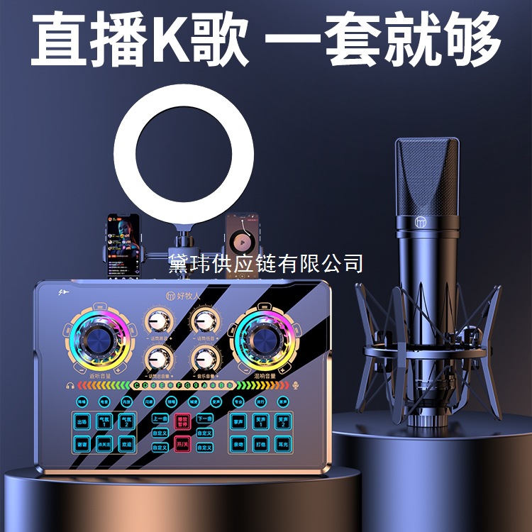 Live Broadcast Dedicated Sound Card Equipment Full Set of Douyin Mobile Phone Computer Anchor Microphone Microphone Karaoke Singing
