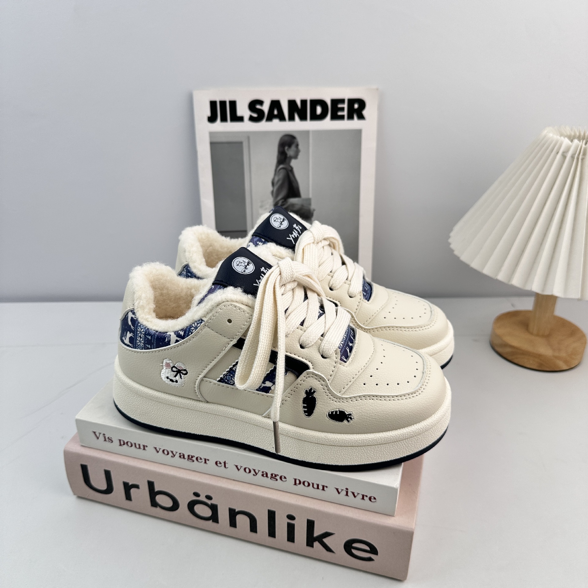 YUANBO coreano zapatos de skate casuales de mujer otoño y invierno 2025 zapatos blancos de suela gruesa zapatos de mujer zapatos de pan variados image 7