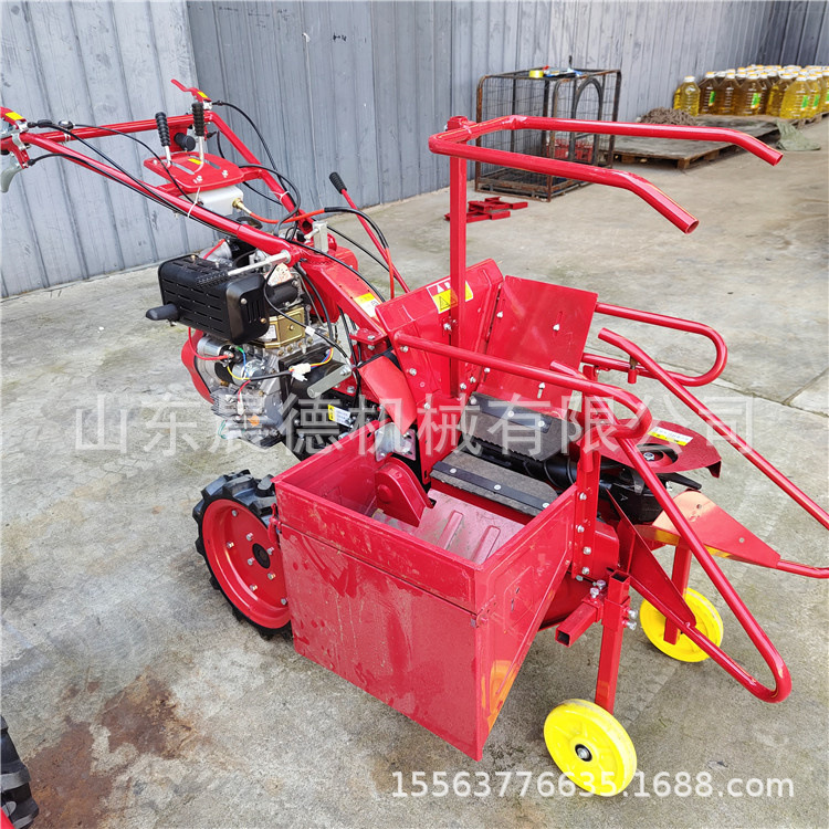 单人手扶玉米收获机 188型柴油收割单行小型收玉米机