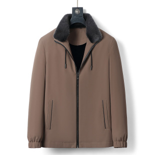 2024 Winter Parksuit Men's Mink Liner Collar Short Nic Overcome Fur One-piece Mink Coat Jacket