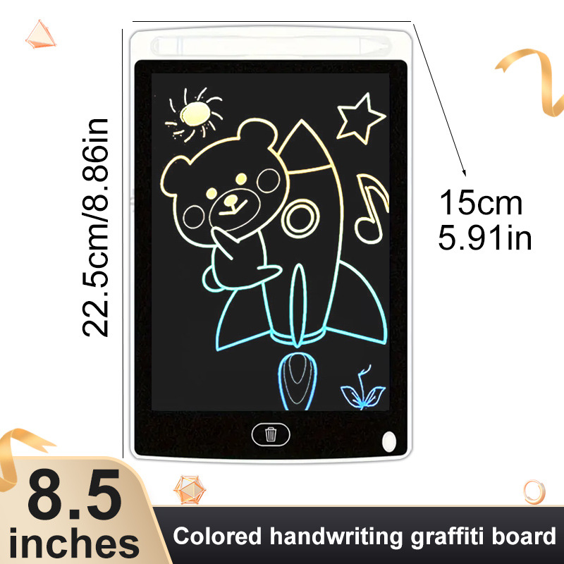 8.5 Pulgada LCD LCD tablero de escritura tablero de dibujo de mensajes pequeños tablero negro colorido para niños tablero de dibujo de graffiti tablero de escritura electrónico