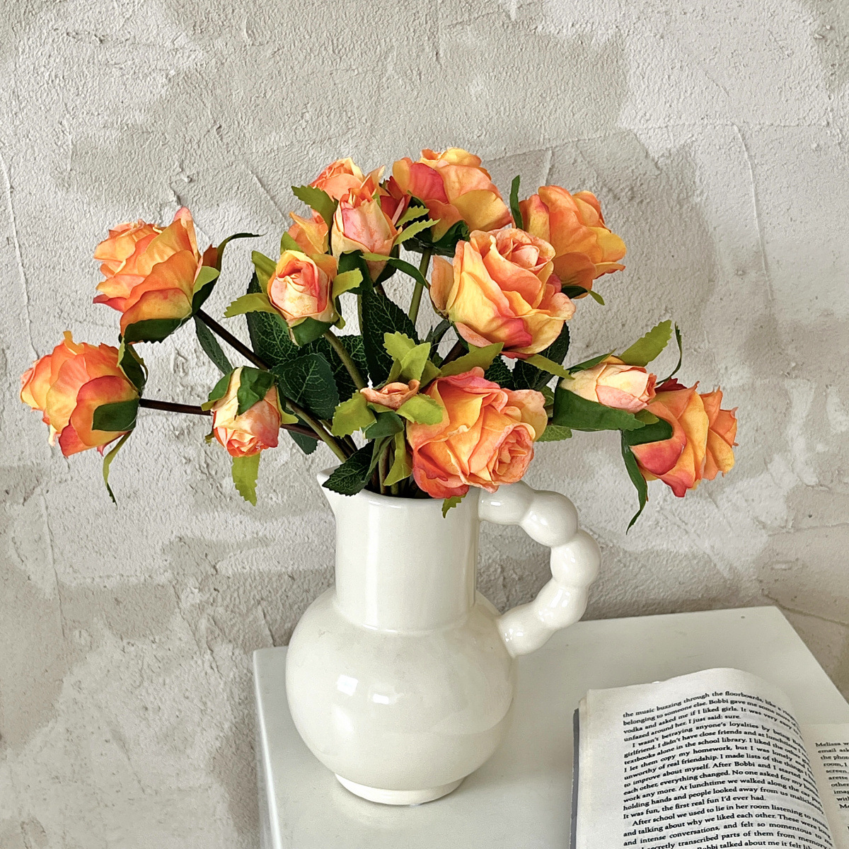 13 mano mano rosa borde de imitación ramo de flores flores secas bordes de rosa decoración de mesa de comedor de la sala de estar fotografía