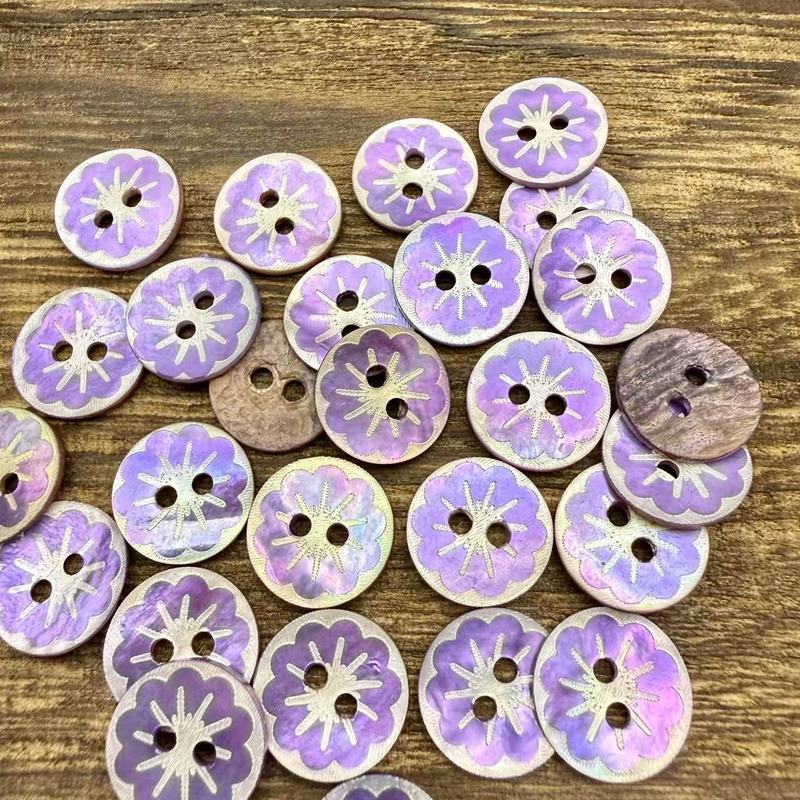 天然进口马丝贝亮光花朵衬衣毛衣开衫纽扣手工DIY装饰扣|undefined