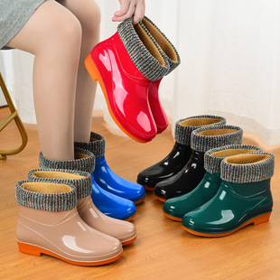 Low-barrel rain shoes women's short-barrel adult water shoes wear-resistant non-slip overshoes work rubber shoes low-top labor protection shoes cross-border batch