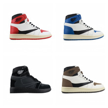 莆田厂家直销 AJ1 倒钩藤原黑武士蓝球鞋 轻便时尚复古男女鞋倒钩