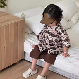 一起来做中国风少年 儿童国潮大花衬衫2025夏季新款童装洋气衬衫